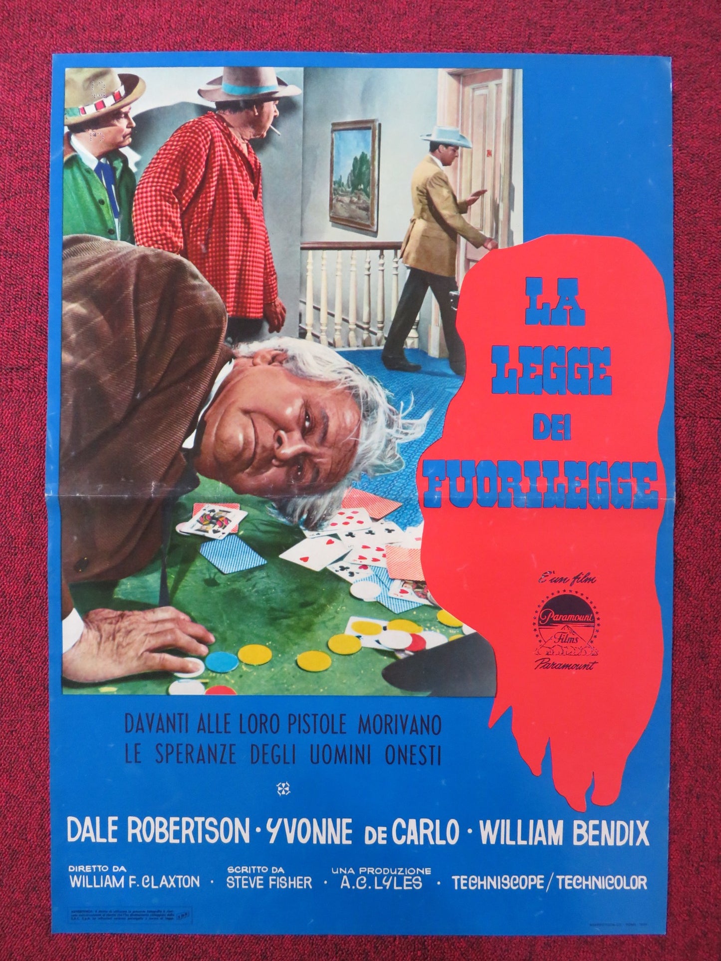 LAW OF THE LAWLESS - G ITALIAN FOTOBUSTA POSTER DALE ROBERTSON Y. DECARLO 1964