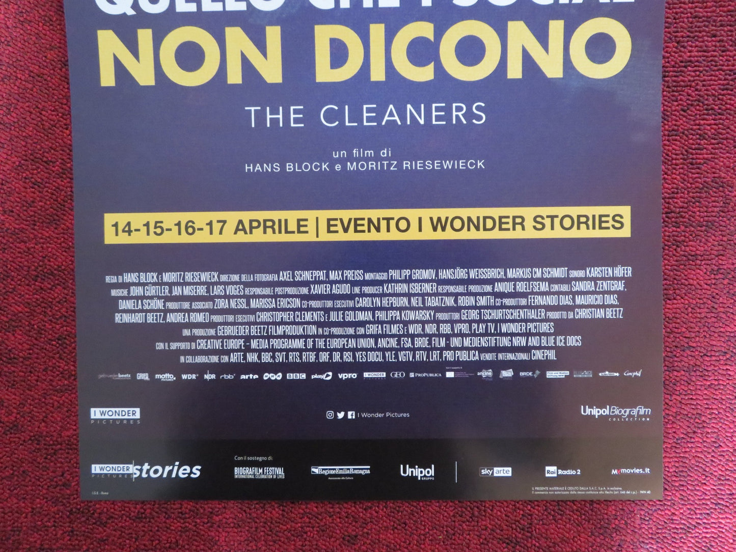 THE CLEANERS ITALIAN LOCANDINA POSTER MARK ZUCKERBERG DONALD TRUMP 2018