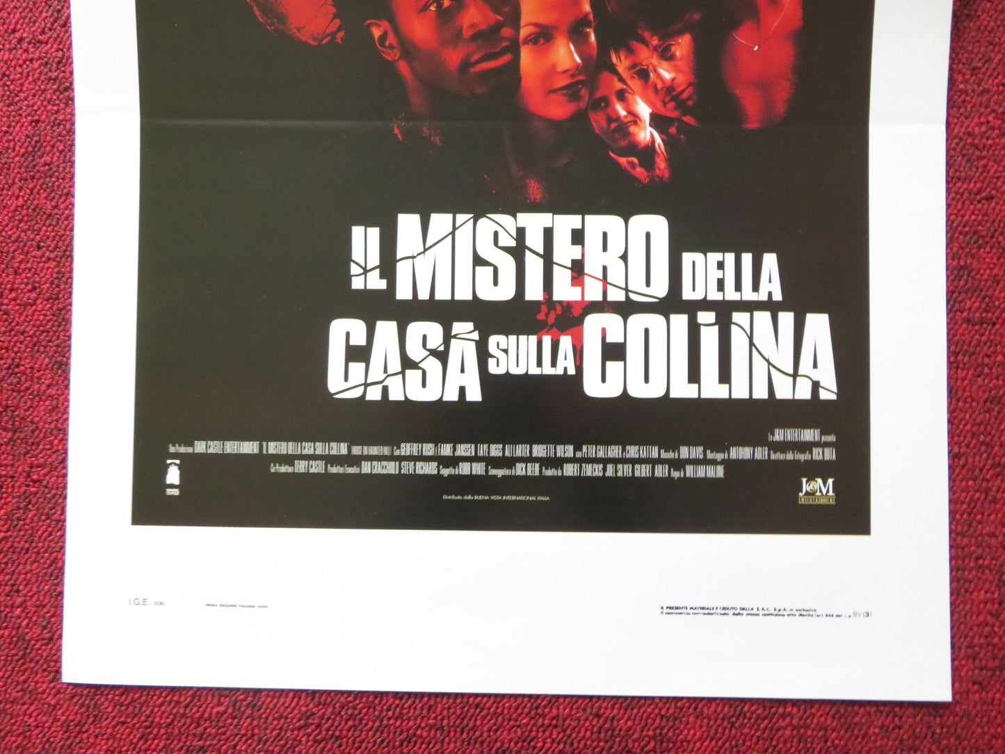 HOUSE ON HAUNTED HILL ITALIAN LOCANDINA POSTER GEOFFREY RUSH TAYE DIGGS 1999