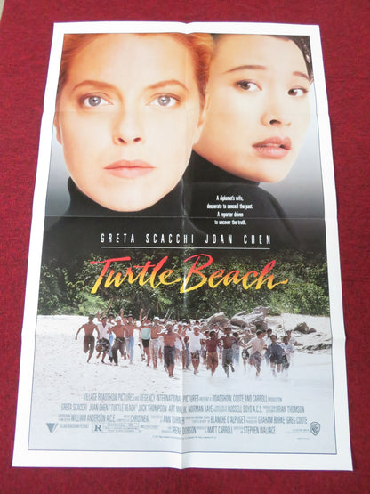 TURTLE BEACH FOLDED US ONE SHEET POSTER GRETA SCACCHI JOAN CHEN 1992