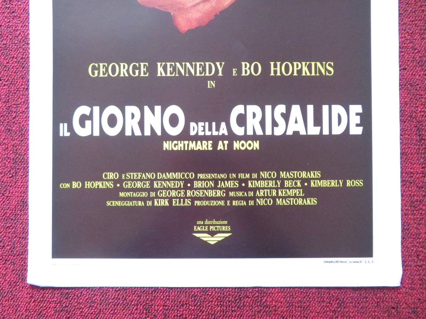 NIGHTMARE AT NOON ITALIAN LOCANDINA POSTER GEORGE KENNEDY BO HOPKINS 1988