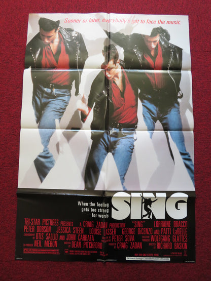 SING FOLDED US ONE SHEET POSTER LORRAINE BRACCO PETER DOBSON 1989