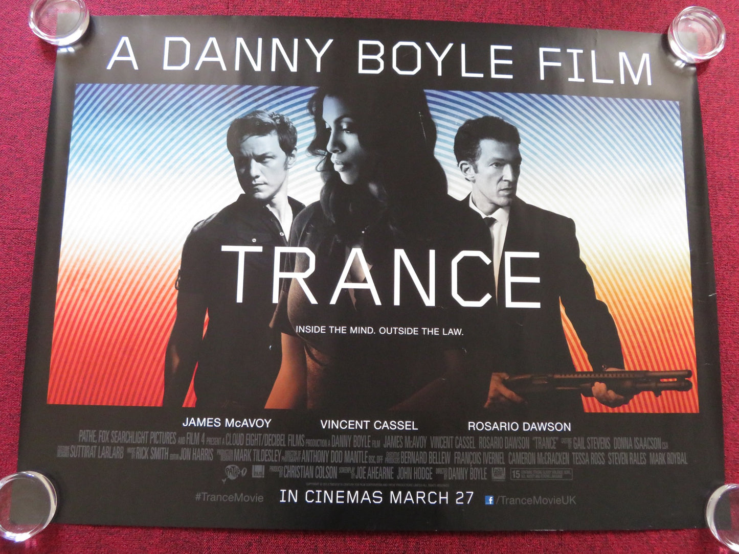 TRANCE UK QUAD (30"x 40") ROLLED POSTER DANNY BOYLE JAMES MCAVOY 2013