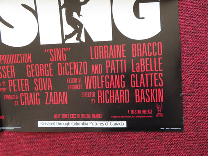 SING FOLDED US ONE SHEET POSTER LORRAINE BRACCO PETER DOBSON 1989