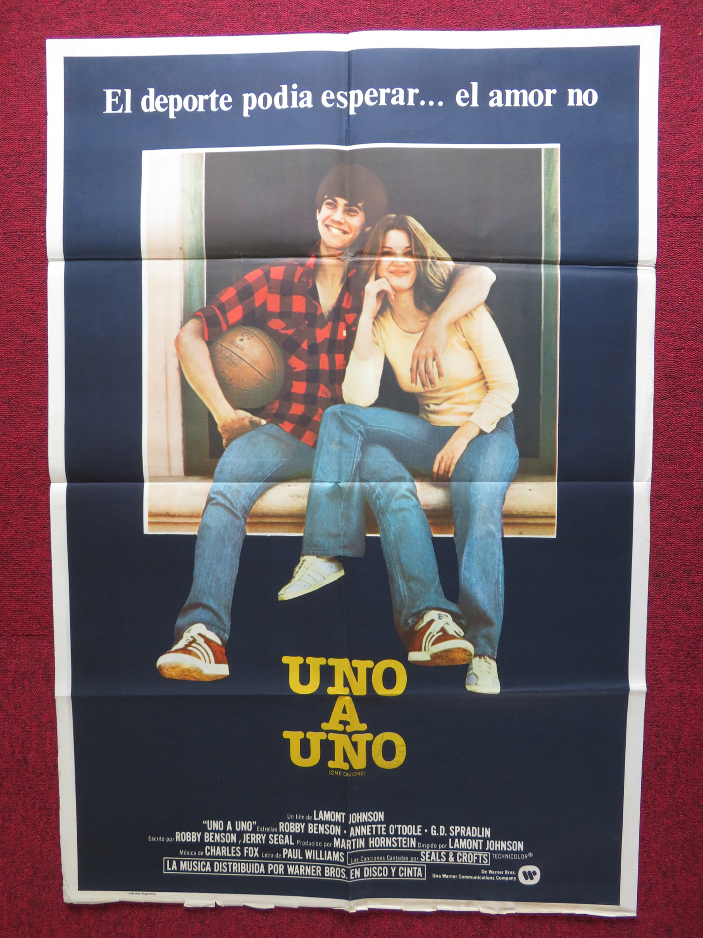 ONE ON ONE FOLDED ARGENTINA ONE SHEET POSTER BOBBY BENSON ANNETTE O'TOOLE 1977