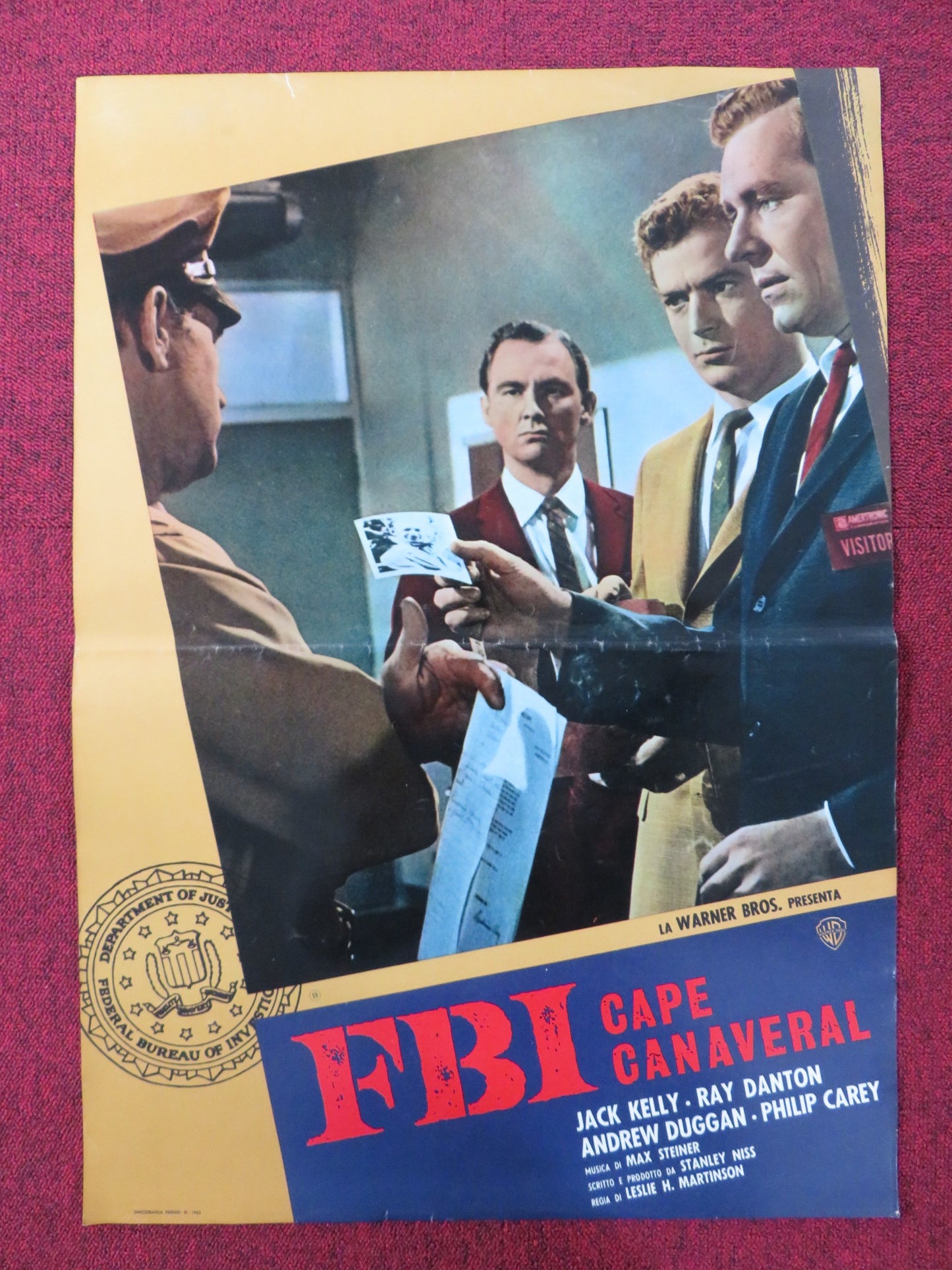 FBI CAPE CANAVERAL - A ITALIAN FOTOBUSTA POSTER JACK KELLY RAY DANTON 1963