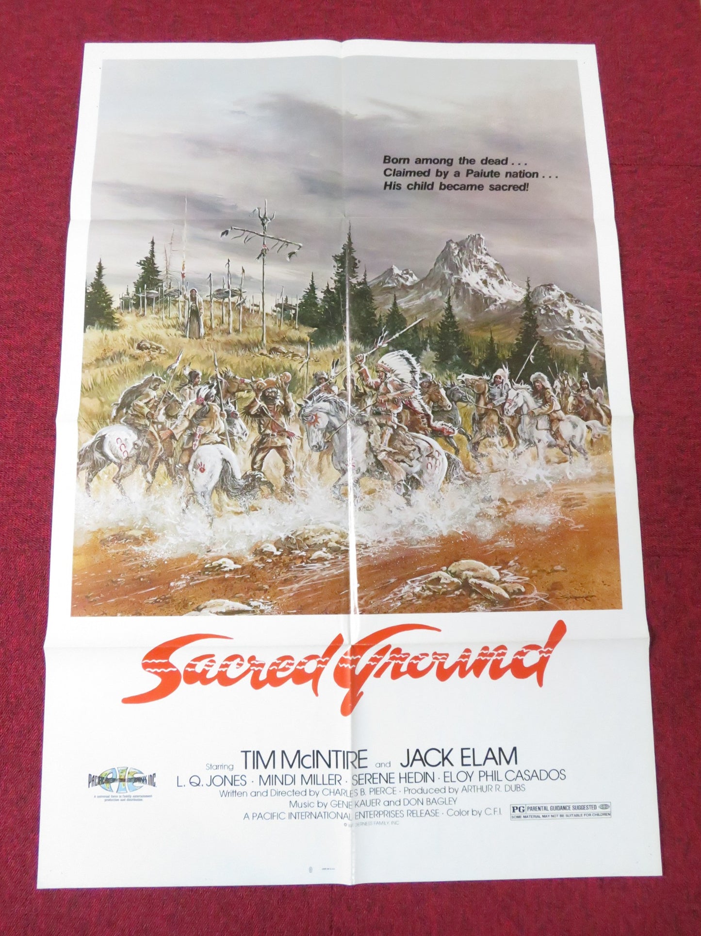 SACRED GROUND FOLDED US ONE SHEET POSTER TIM MCINTIRE L.Q JONES 1983