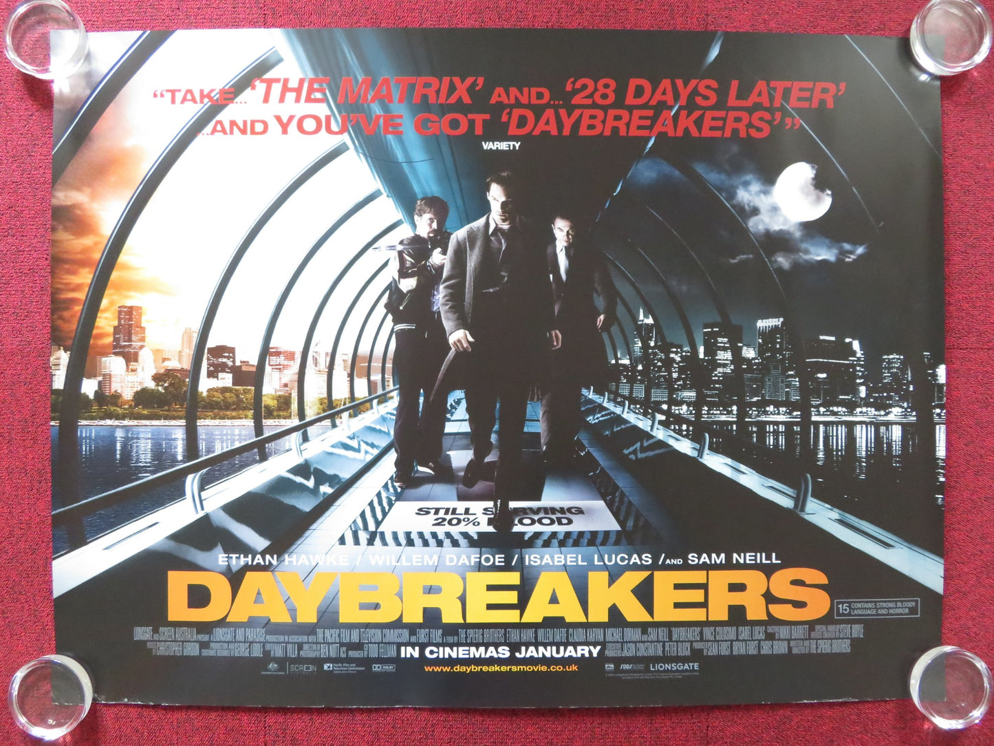 DAY BREAKERS UK QUAD (30"x 40") ROLLED POSTER ETHAN HAWKE WILLEM DAFOE 2009