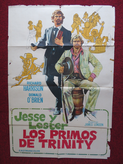 TWO BROTHERS IN TRINITY FOLDED ARGENTINA ONE SHEET POSTER R. HARRISON 1972