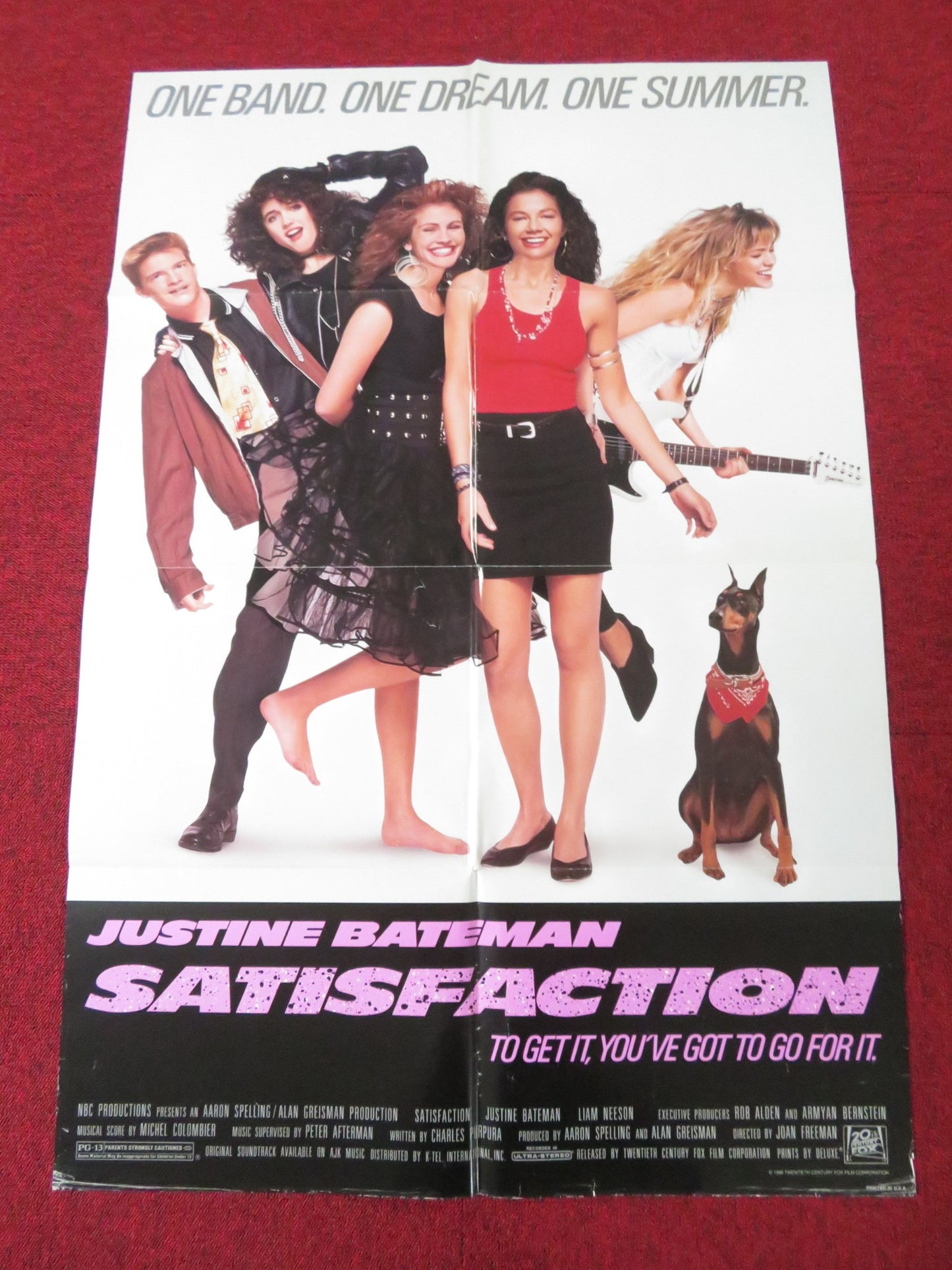 SATISFACTION FOLDED US ONE SHEET POSTER JUSTINE BATEMAN LIAM NEESON 1988