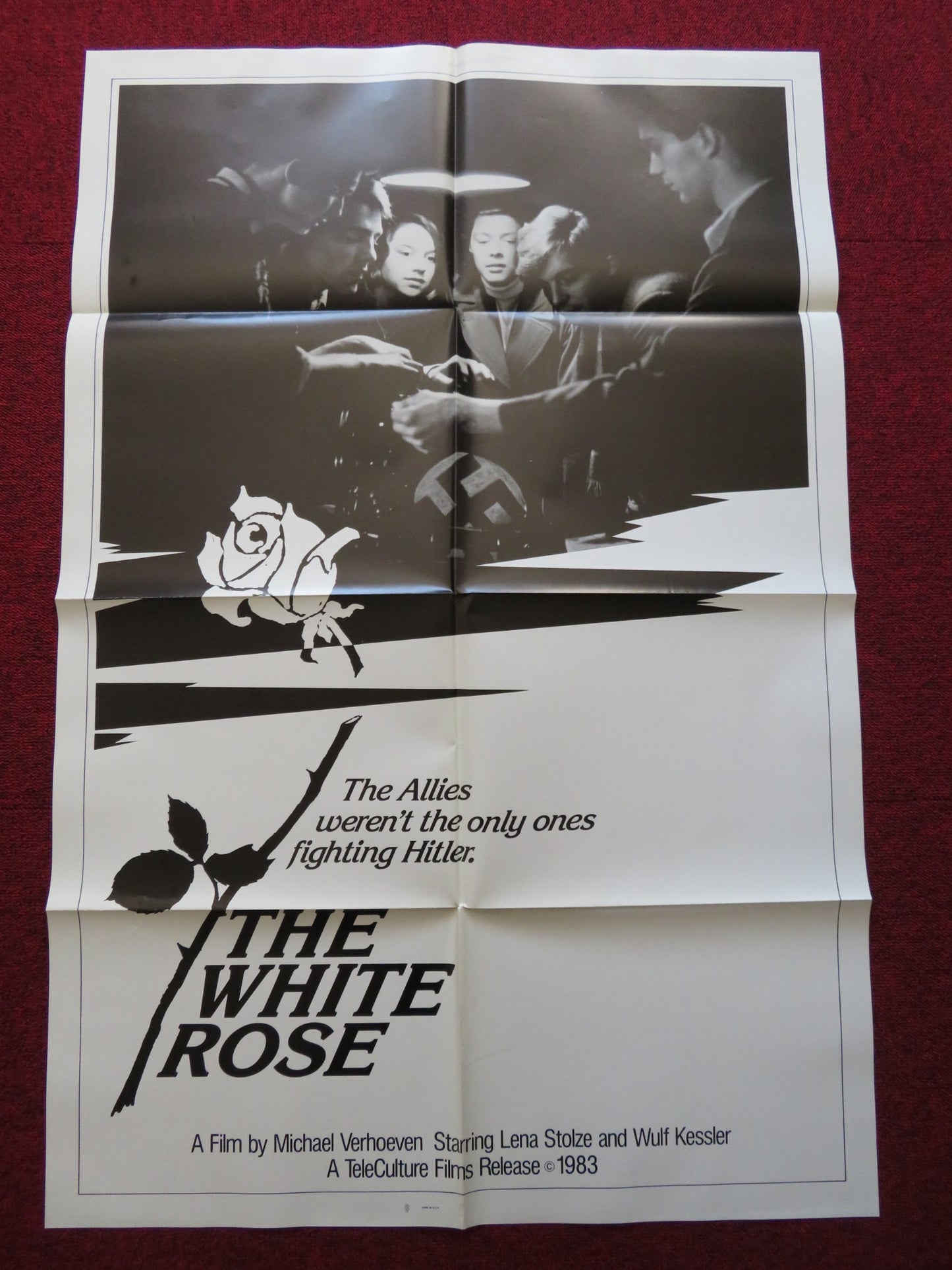 THE WHITE ROSE FOLDED US ONE SHEET POSTER LENA STOLZE WULF KESSLER 1983