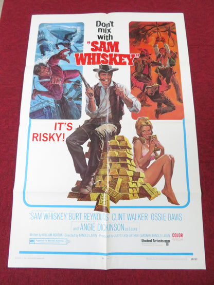 SAM WHISKEY FOLDED US ONE SHEET POSTER BURT REYNOLDS ANGIE DICKINSON 1969