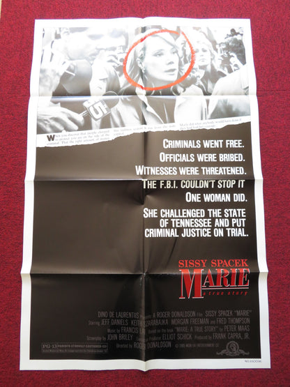 MARIE FOLDED US ONE SHEET POSTER SISSY SPACEK JEFF DANIELS 1985