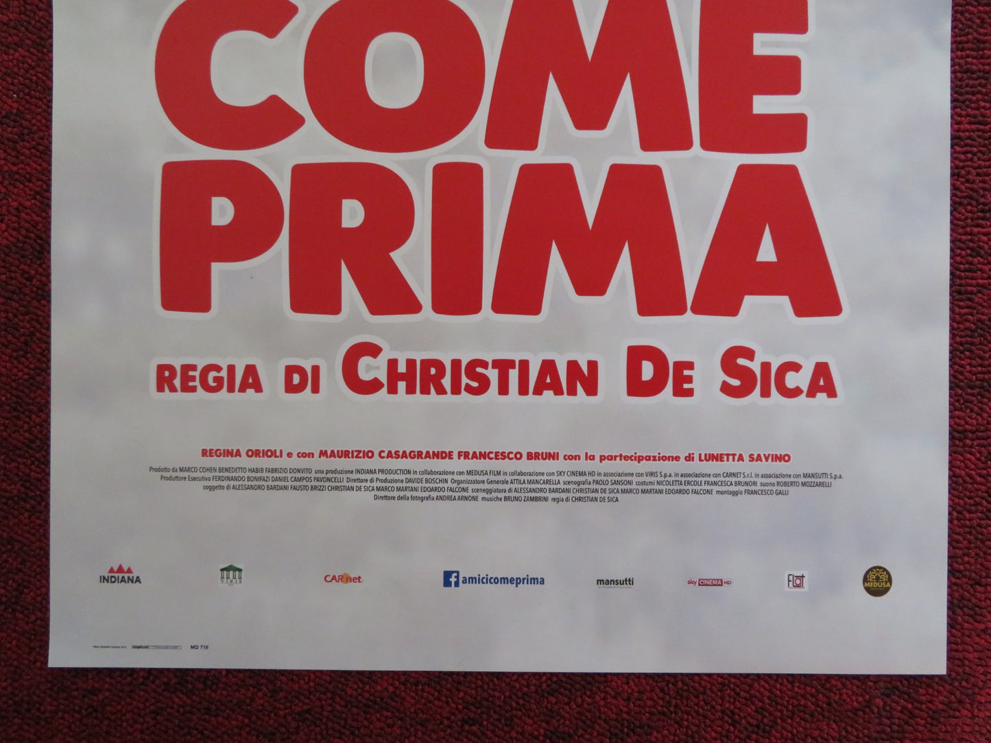 AMICI COME PRIMA ITALIAN LOCANDINA POSTER MASSIMO BOLDI CHRISTIAN DE SICA 2018