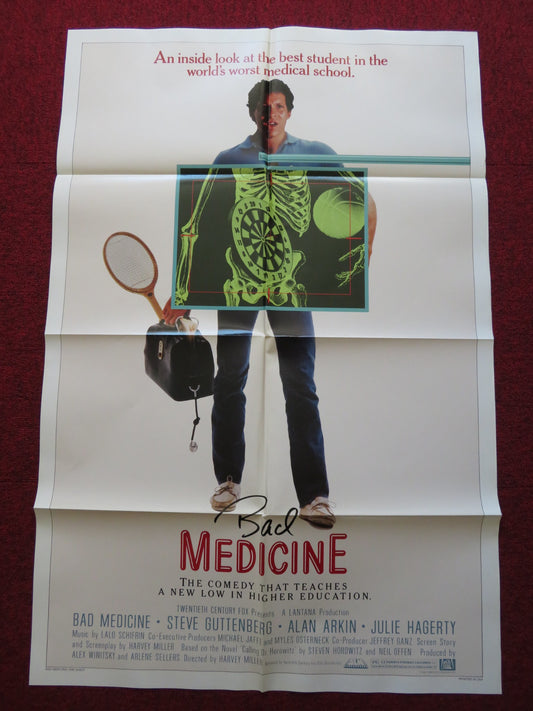 BAD MEDICINE FOLDED US ONE SHEET POSTER STEVE GUTTENBERG ALAN ARKIN 1985