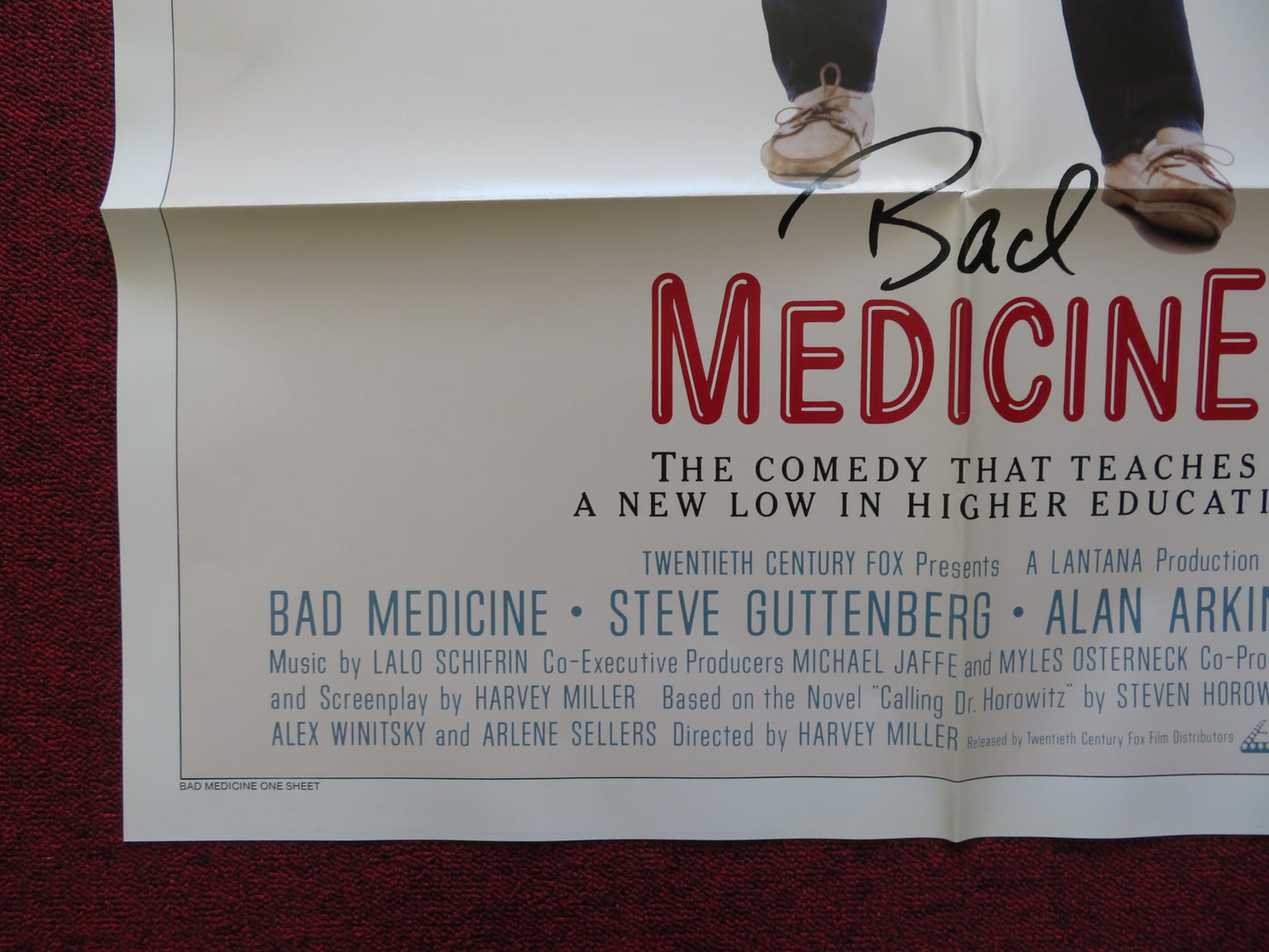 BAD MEDICINE FOLDED US ONE SHEET POSTER STEVE GUTTENBERG ALAN ARKIN 1985