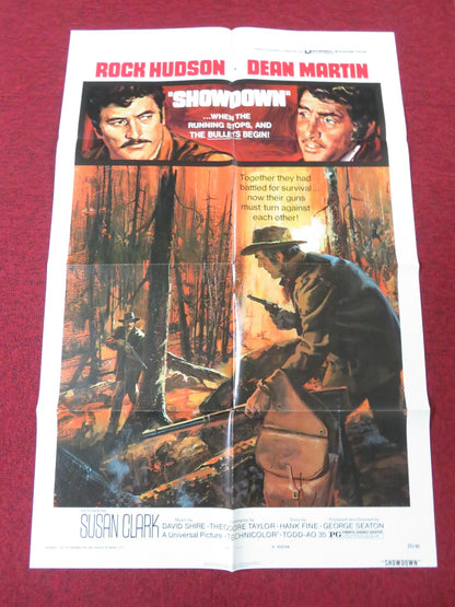 SHOWDOWN FOLDED US ONE SHEET POSTER ROCK HUDSON DEAN MARTIN 1973