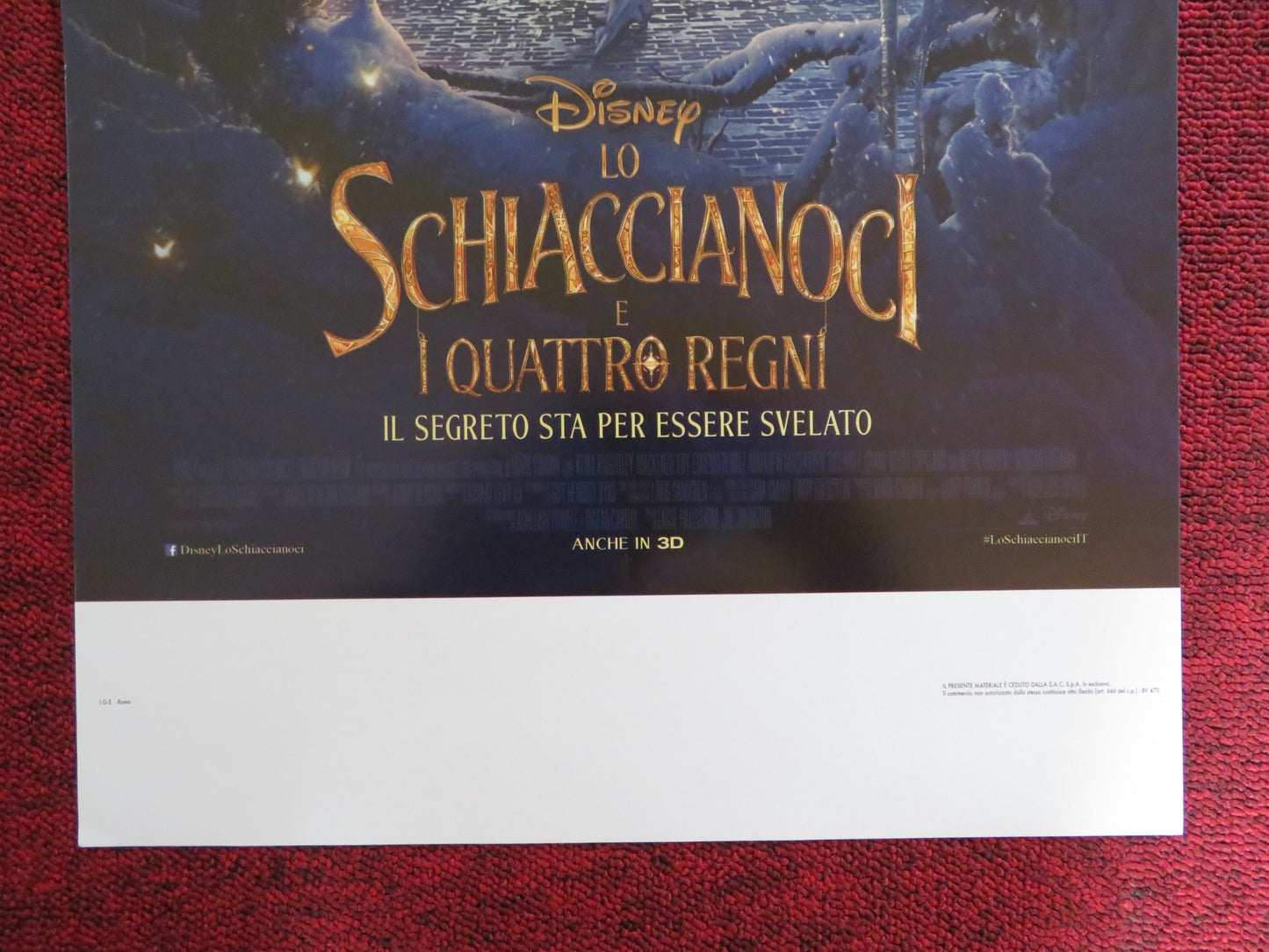 THE NUTCRACKER AND THE FOUR REALMS ITALIAN LOCANDINA POSTER DISNEY 2018