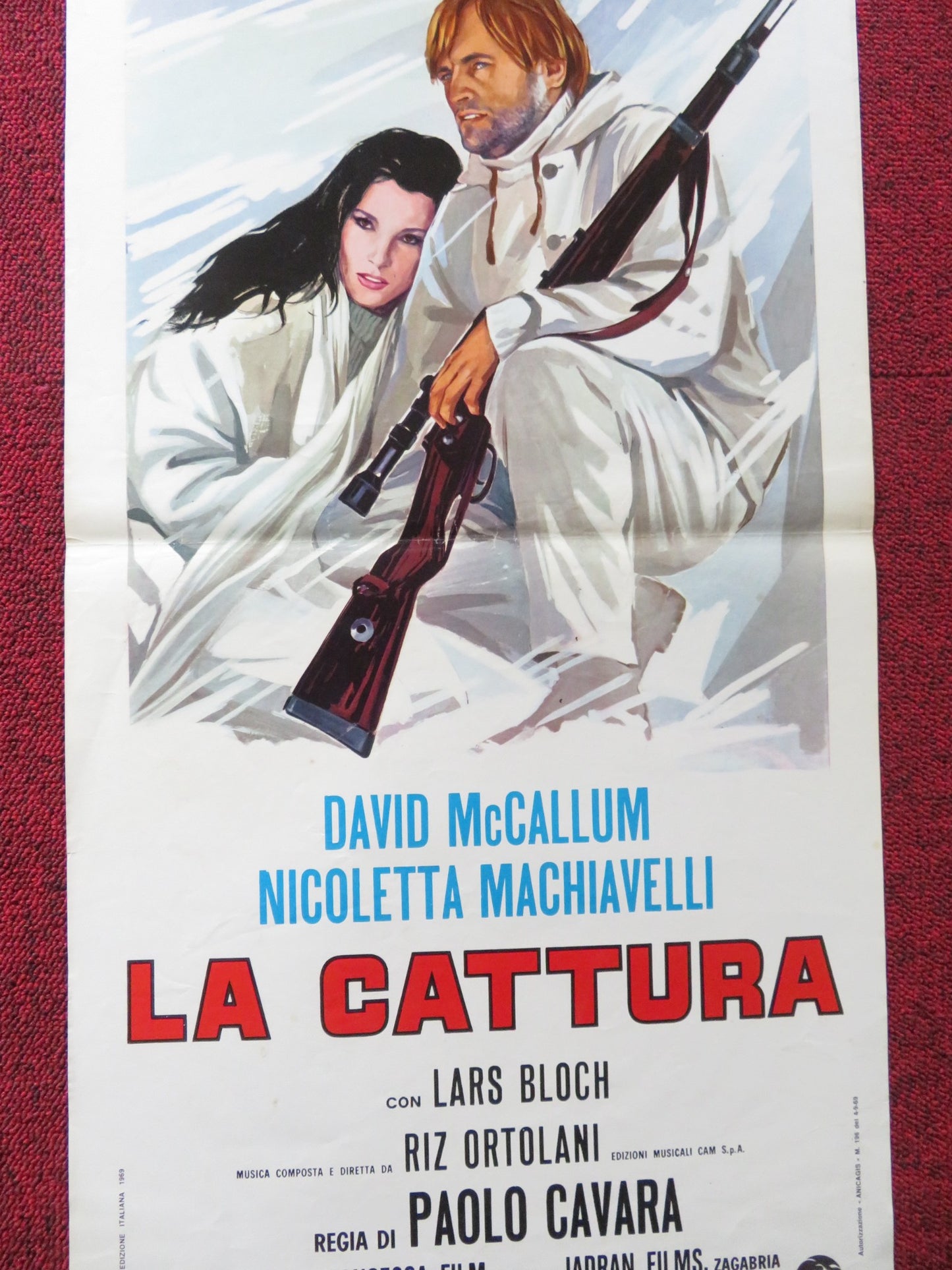 LA CATTURA ITALIAN LOCANDINA POSTER DAVID MCCALLUM NICOLETTA MACHIAVELLI 1969