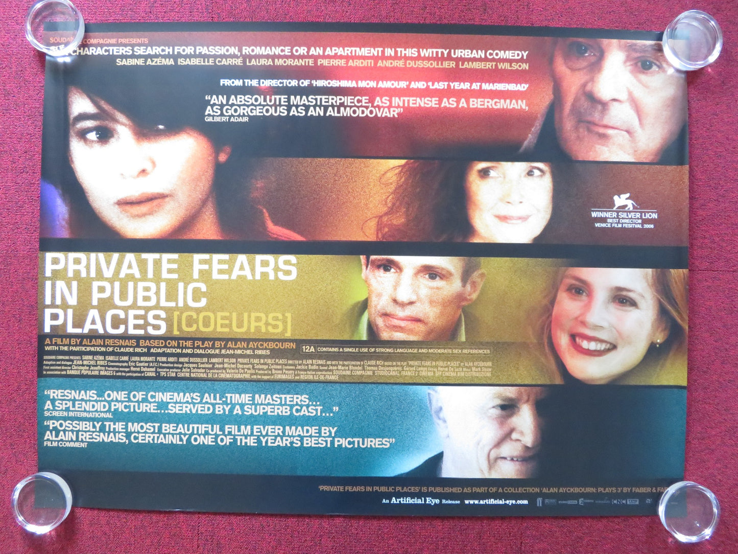 PRIVATE FEARS IN PUBLIC PLACES UK QUAD (30"x 40") ROLLED POSTER S. AZEMA 2006