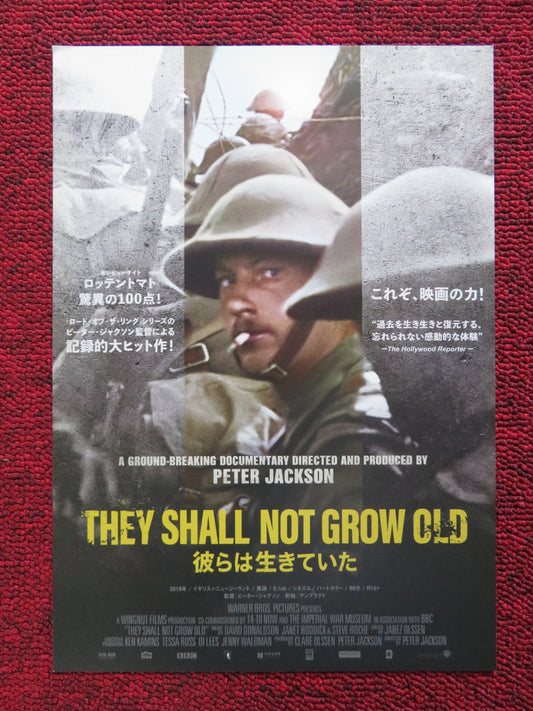 THEY SHALL NOT NOT GROW OLD JAPANESE CHIRASHI (B5) POSTER PETER JACKSON 2018