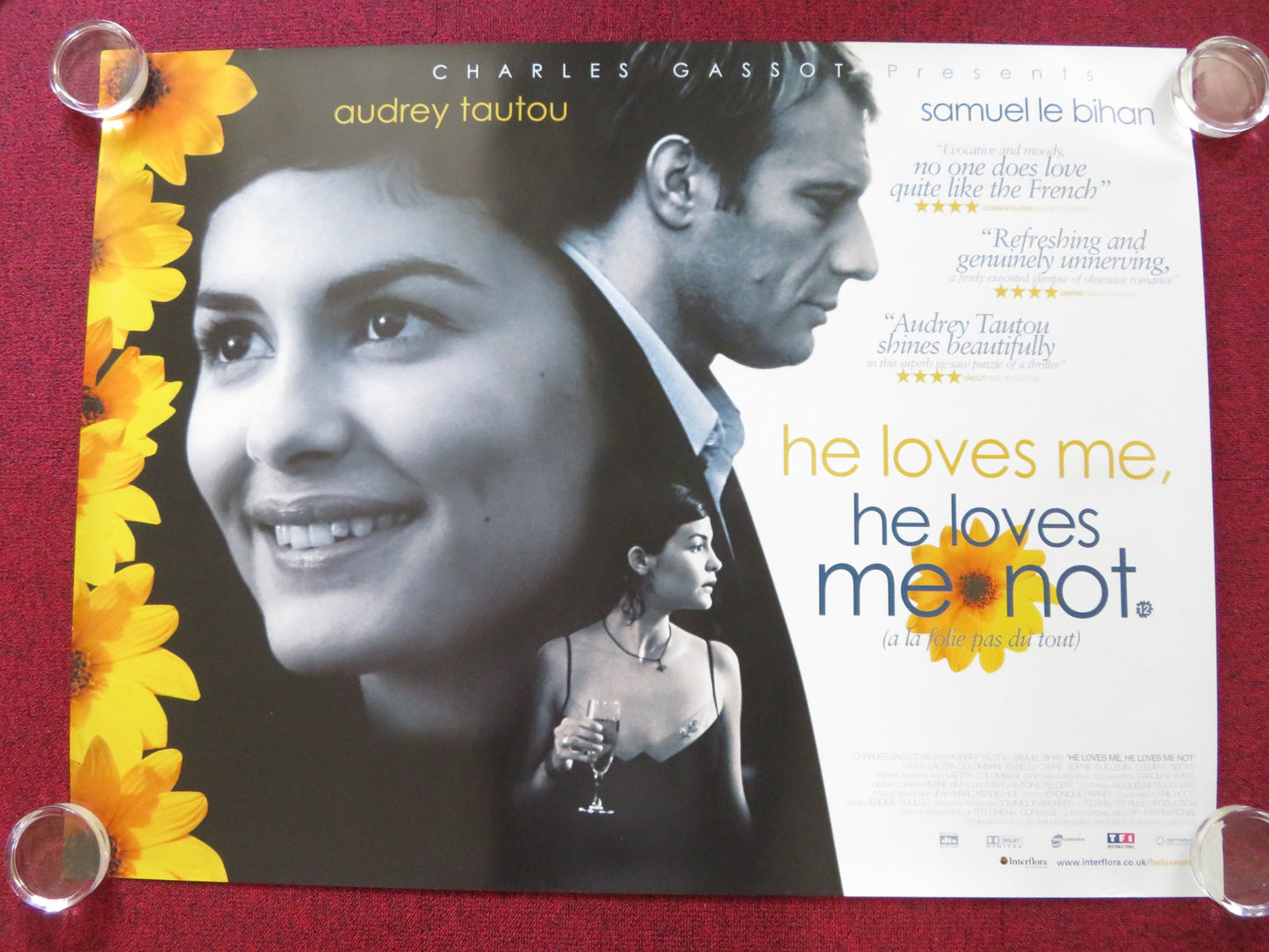 HE LOVES ME, HE LOVES ME NOT UK QUAD (30"x 40") ROLLED POSTER AUDREY TAUTOU 2002