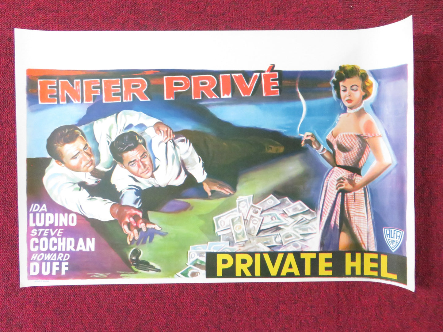 PRIVATE HELL 36 BELGIUM (14"x 21.5") POSTER IDA LUPINO STECE COCHRAN 1954