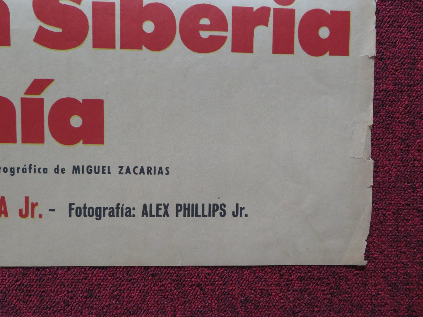 ESPERAME EN SIBERIA VIDA MIA FOLDED MEXICAN POSTER MAURICIO GARCES 1971