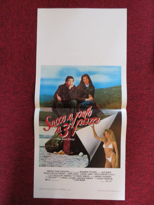 SACCO A PELO A 3 PIAZZE ITALIAN LOCANDINA POSTER JOHN CUSACK TIM ROBBINS 1985