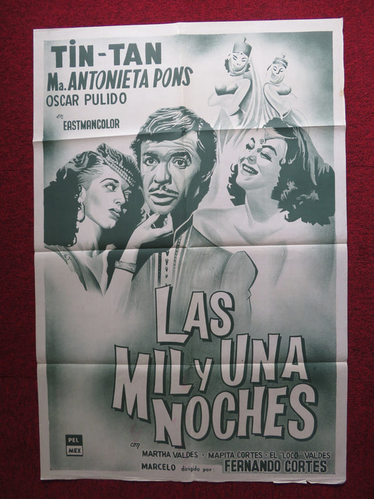 LAS MIL Y UNA NOCHES / A THOUSAND AND ONE NIGHTS FOLDED ARGENTINIAN POSTER 1958