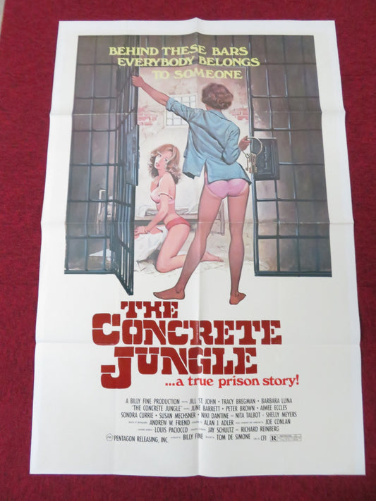 THE CONCRETE JUNGLE FOLDED US ONE SHEET POSTER JILL ST. JOHN T. E. BREGMAN 1982