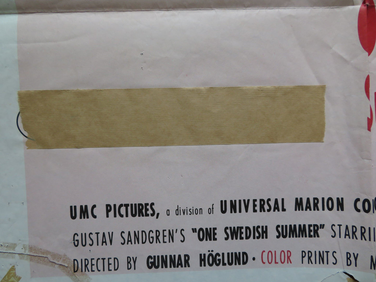 ONE SWEDISH SUMMER US ONE SHEET POSTER JANS GUSTAFSSON LILLEMOR OHLSSON 1968