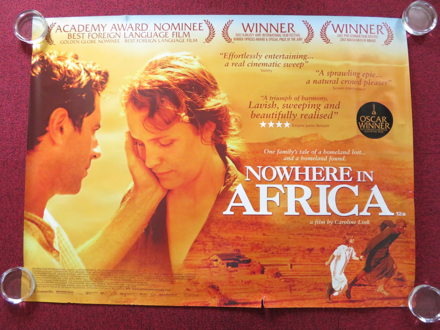 NOWHERE IN AFRICA UK QUAD (30"x 40") ROLLED POSTER JULIANE KOHLER 2001