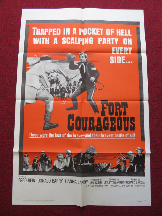 FORT CORAGEOUS FOLDED US ONE SHEET POSTER FRED BEIR DONALD BARRY 1965