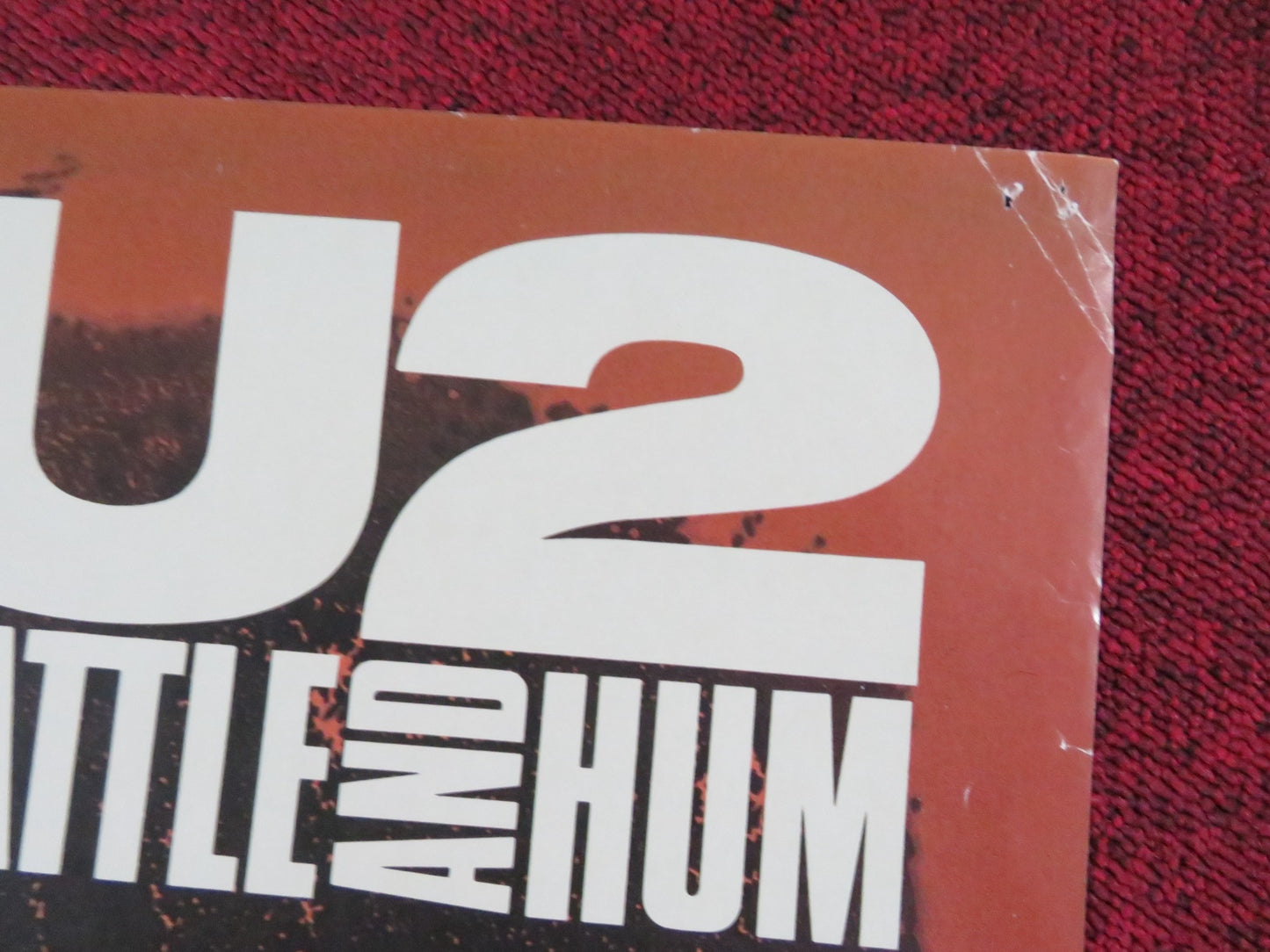 U2: RATTLE AND HUM FOLDED US ONE SHEET POSTER BONO THE EDGE ADAM CLAYTON 1988