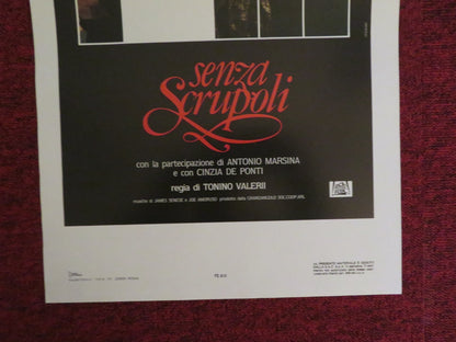 SENZA SRUPOLI ITALIAN LOCANDINA POSTER SANDRA WEY MARZIO HONORATO 1986