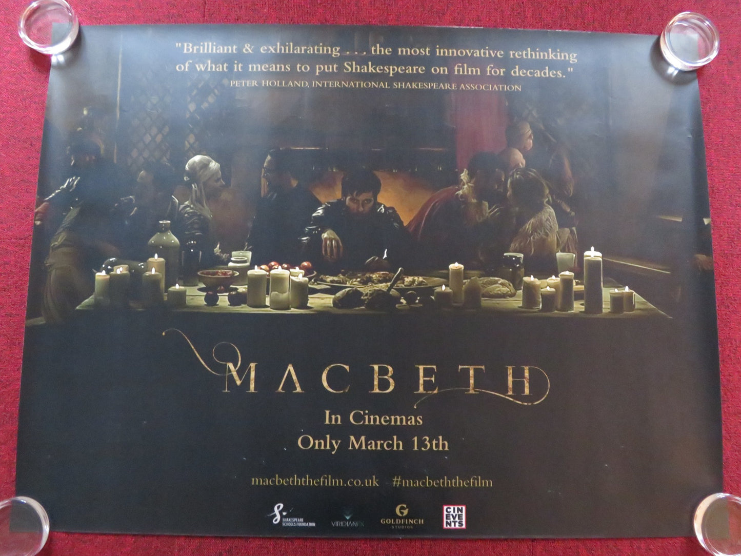 MACBETH UK QUAD (30"x 40") ROLLED POSTER MARK ROWLEY AL WEAVER 2018