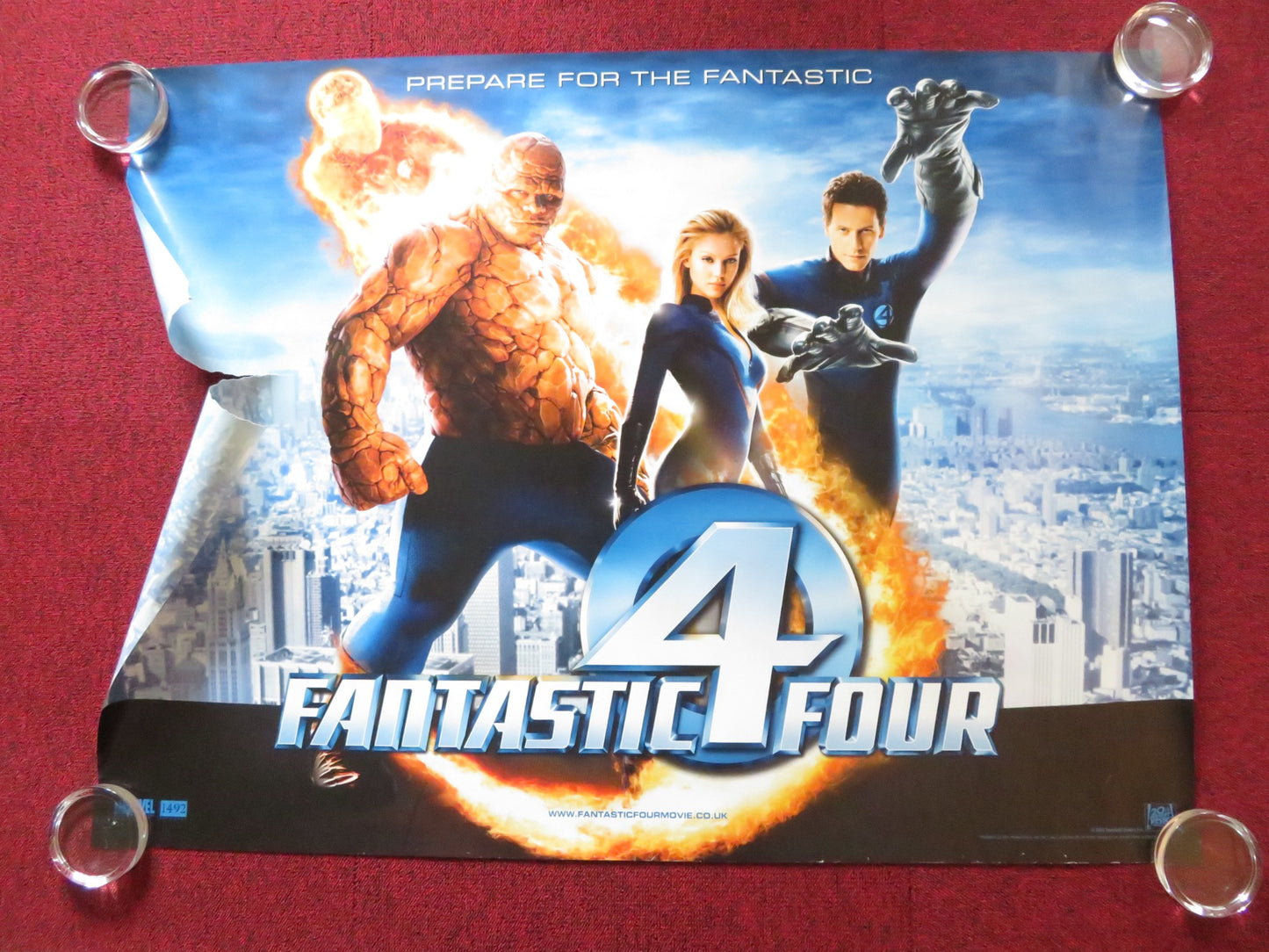 FANTASTIC FOUR UK QUAD (30"x 40") ROLLED POSTER IOAN GRUFFUDD JESSICA ALBA 2005