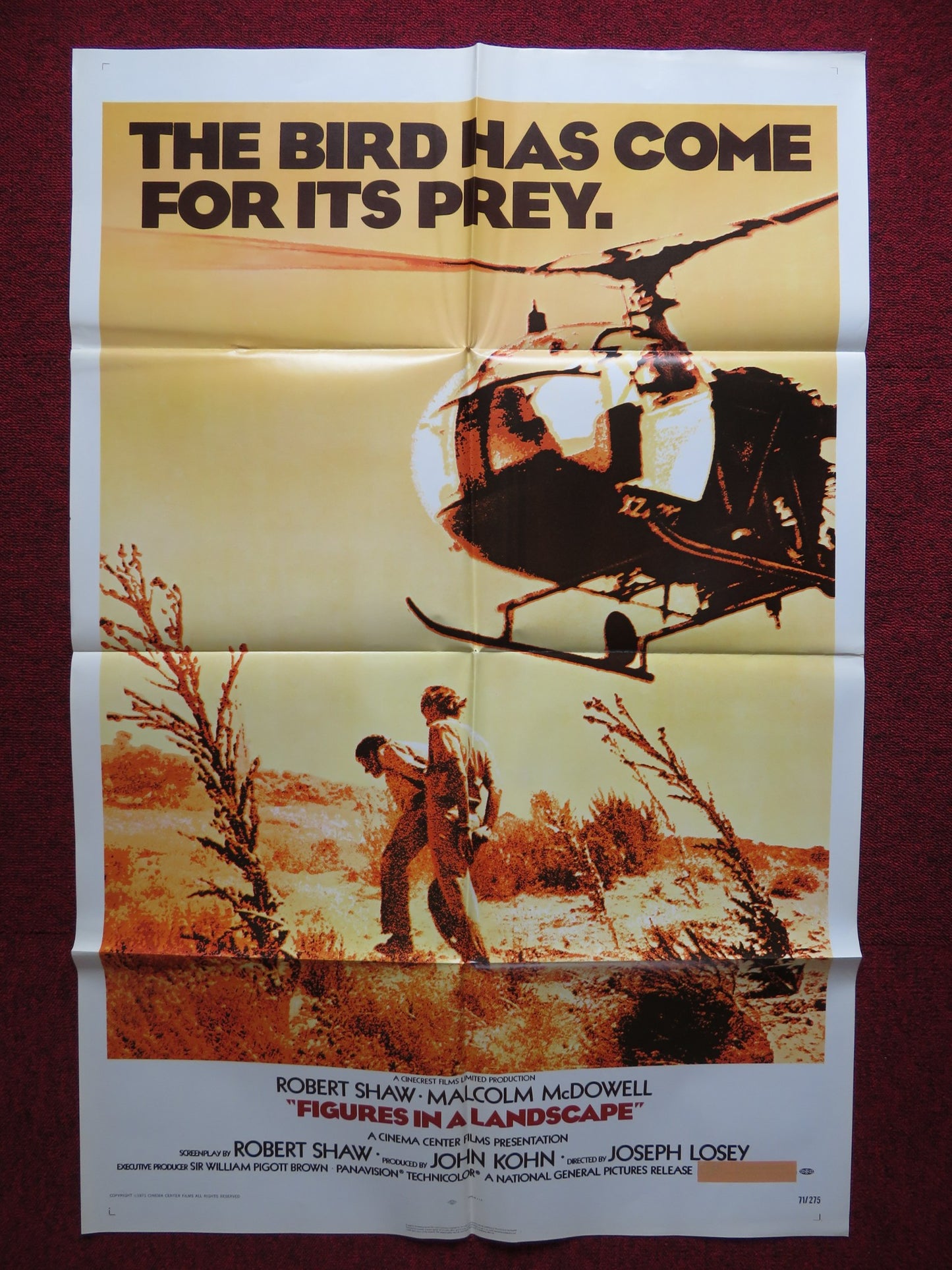 FIGURES IN A LANDSCAPE US ONE SHEET POSTER ROBERT SHAW MALCOLM MCDOWALL 1971