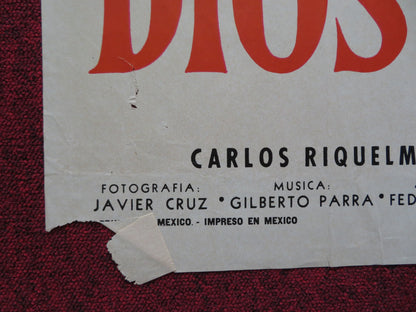 DIOS LOS CRIA FOLDED MEXICAN POSTER VICENTE FERNANDEZ LORENZO DE MONTECLARO 1977