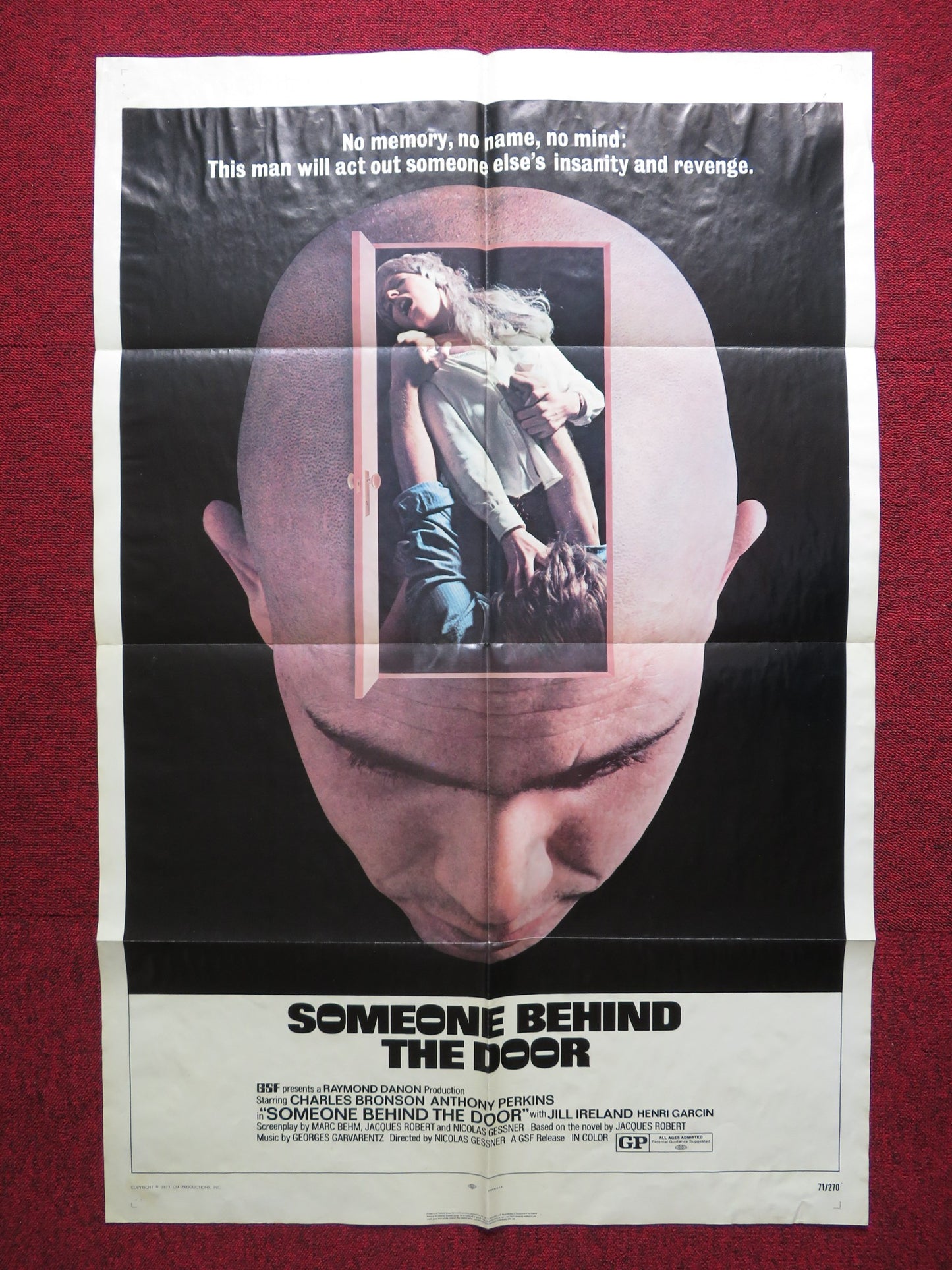 SOMEONE BEHIND THE DOOR US ONE SHEET POSTER CHARLES BRONSON ANTHONY PERKINS 1971