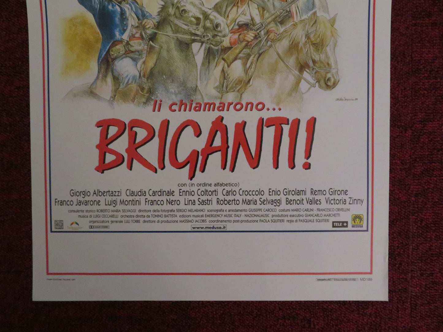 BRIGANDS ITALIAN LOCANDINA POSTER ENRICO LO VERSO ROBERTA ARMANI 1999