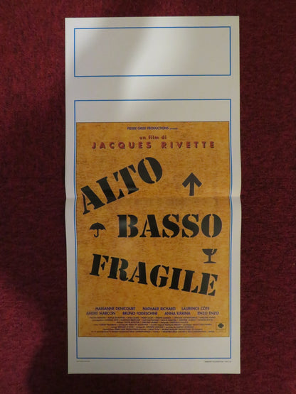 ALTO BASSO FRAGILE ITALIAN LOCANDINA POSTER MARIANNE DENICOURT N. RICHARD 1995