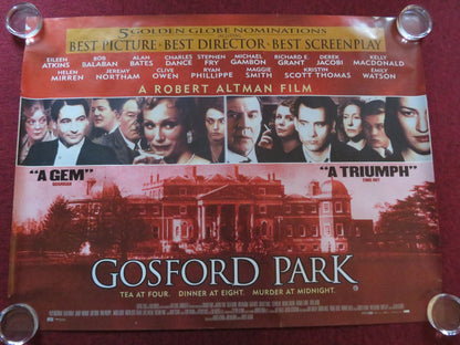 GOSFORD PARK UK QUAD (30"x 40") ROLLED POSTER MAGGIE SMITH MICHAEL GAMBON 2001