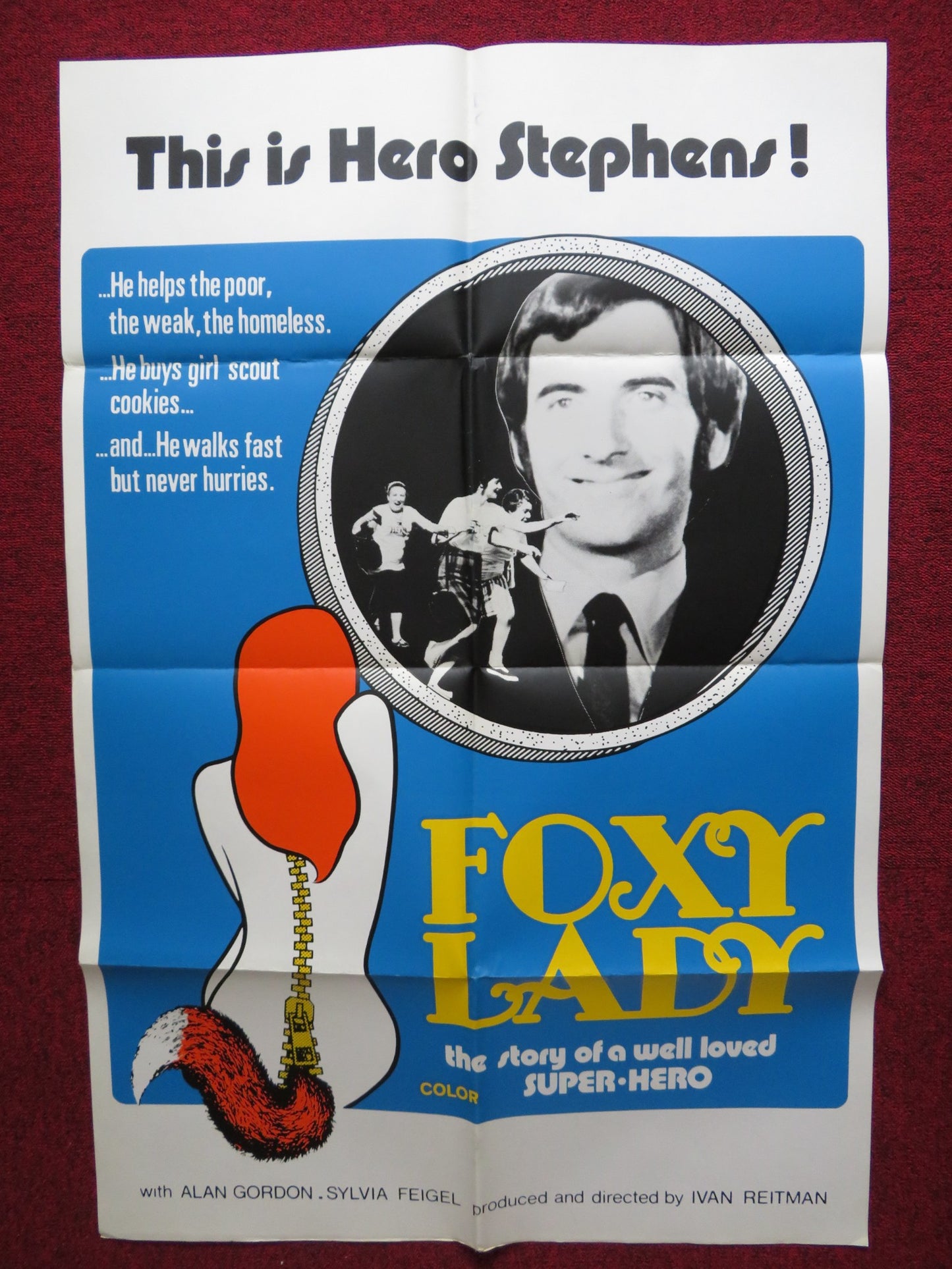 FOXY LADY FOLDED US ONE SHEET POSTER ALAN GORDON SYLVIA FEIGEL 1971