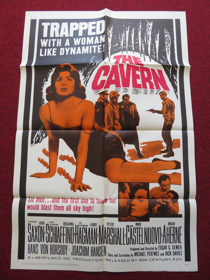 THE CAVERN FOLDED US ONE SHEET POSTER JOHN SAXON ROSANNA SCHIAFFINO 1965