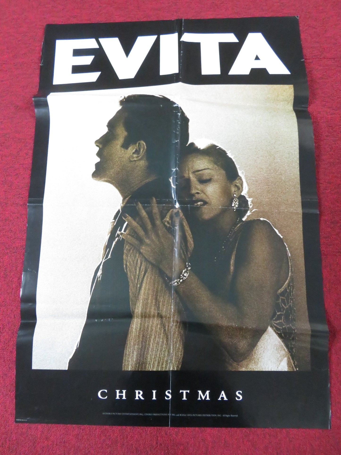 EVITA FOLDED US ONE SHEET POSTER MADONNA ANTONIO BANDERAS 1996