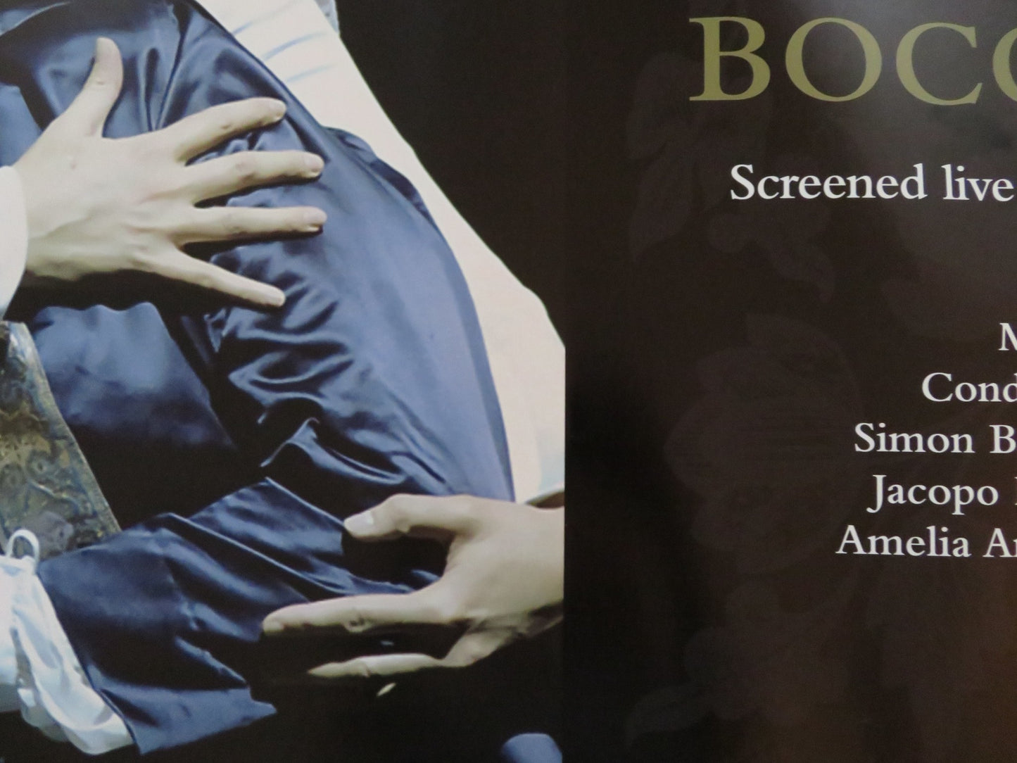 SIMON BOCCANEGRA SCREENED LIVE FROM... UK QUAD (30"x 40") ROLLED POSTER 2018