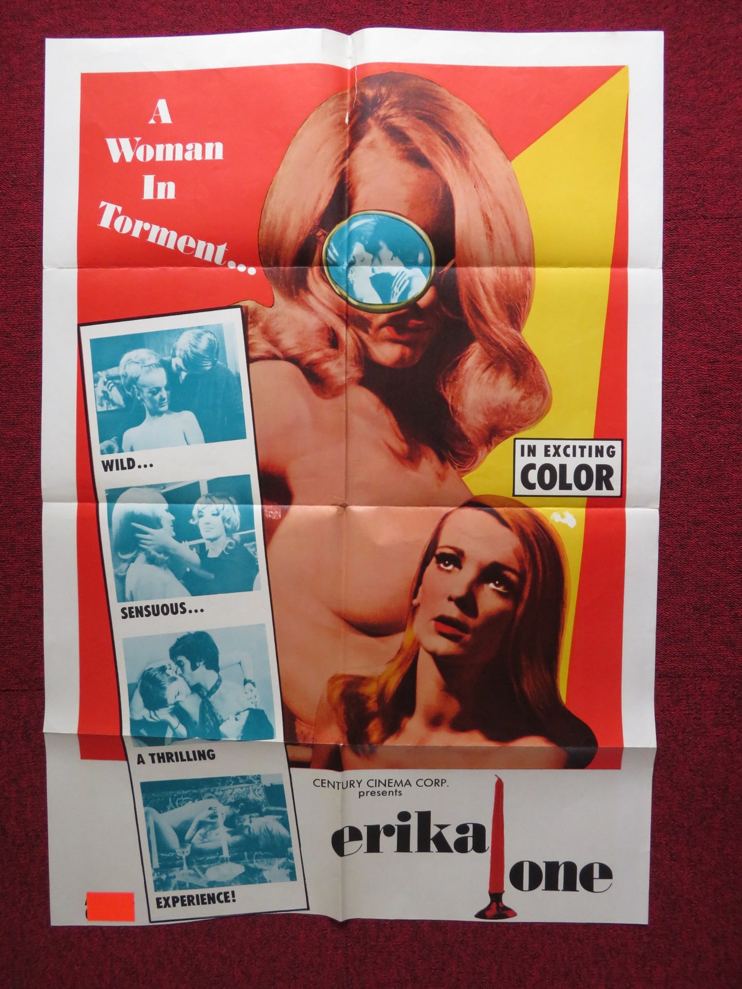 ERIKA ONE FOLDED US ONE SHEET POSTER INGA LARSEN 1969