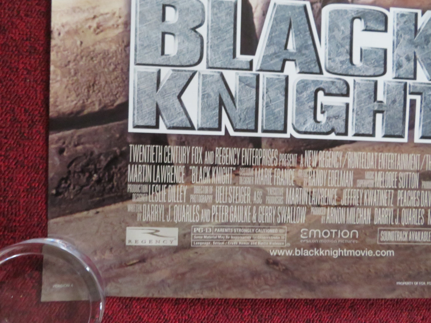 BLACK KNIGHT - VERSION A US ONE SHEET ROLLED POSTER MARTIN LAWRENCE 2001